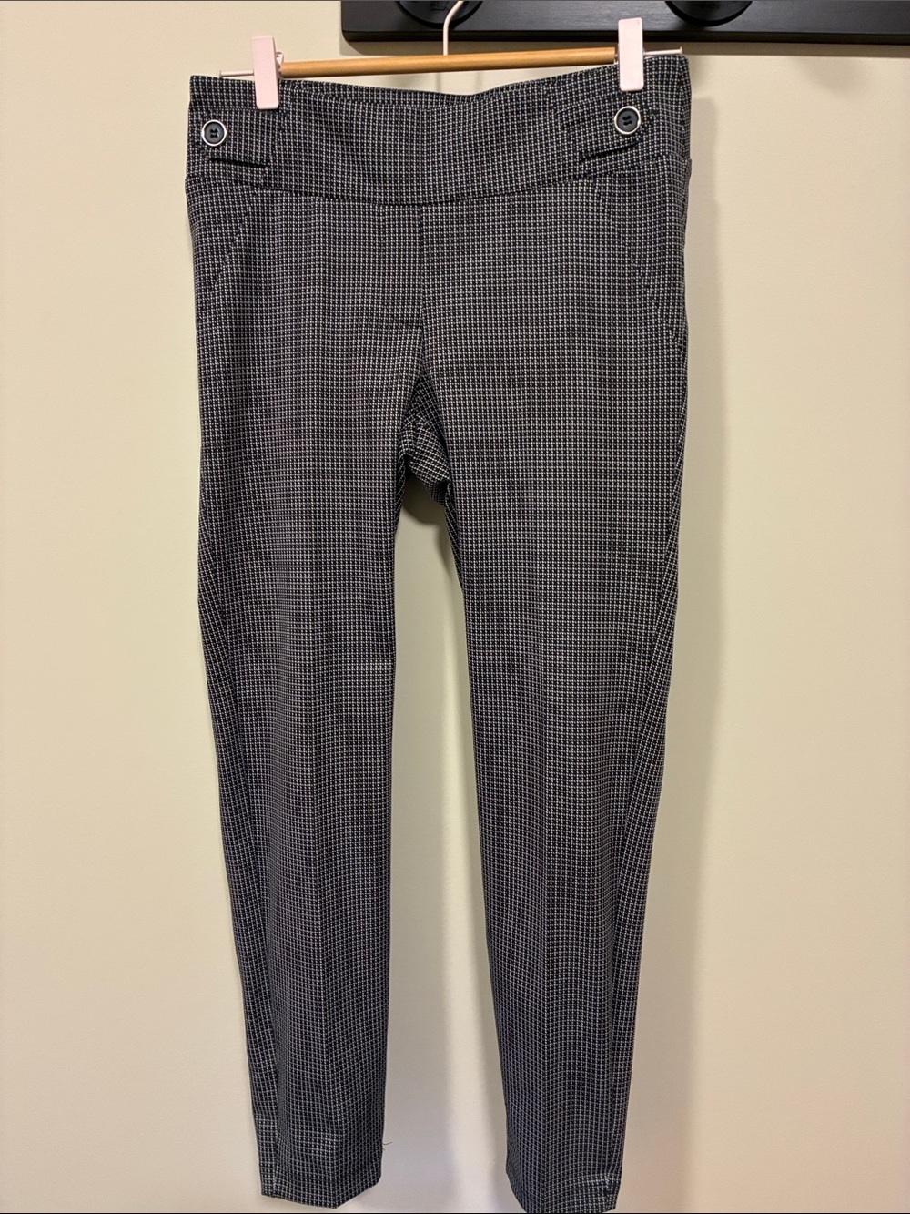 Soho Black and White Micro-Check Dress Pants medium